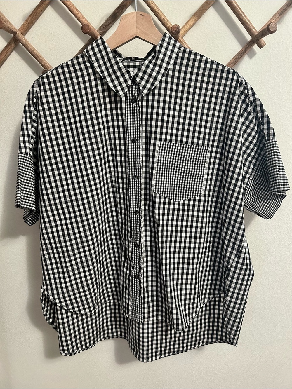 Madewell Gingham Play Button-Down Shirt
L black white check cotton oversized - Picture 4 of 10
